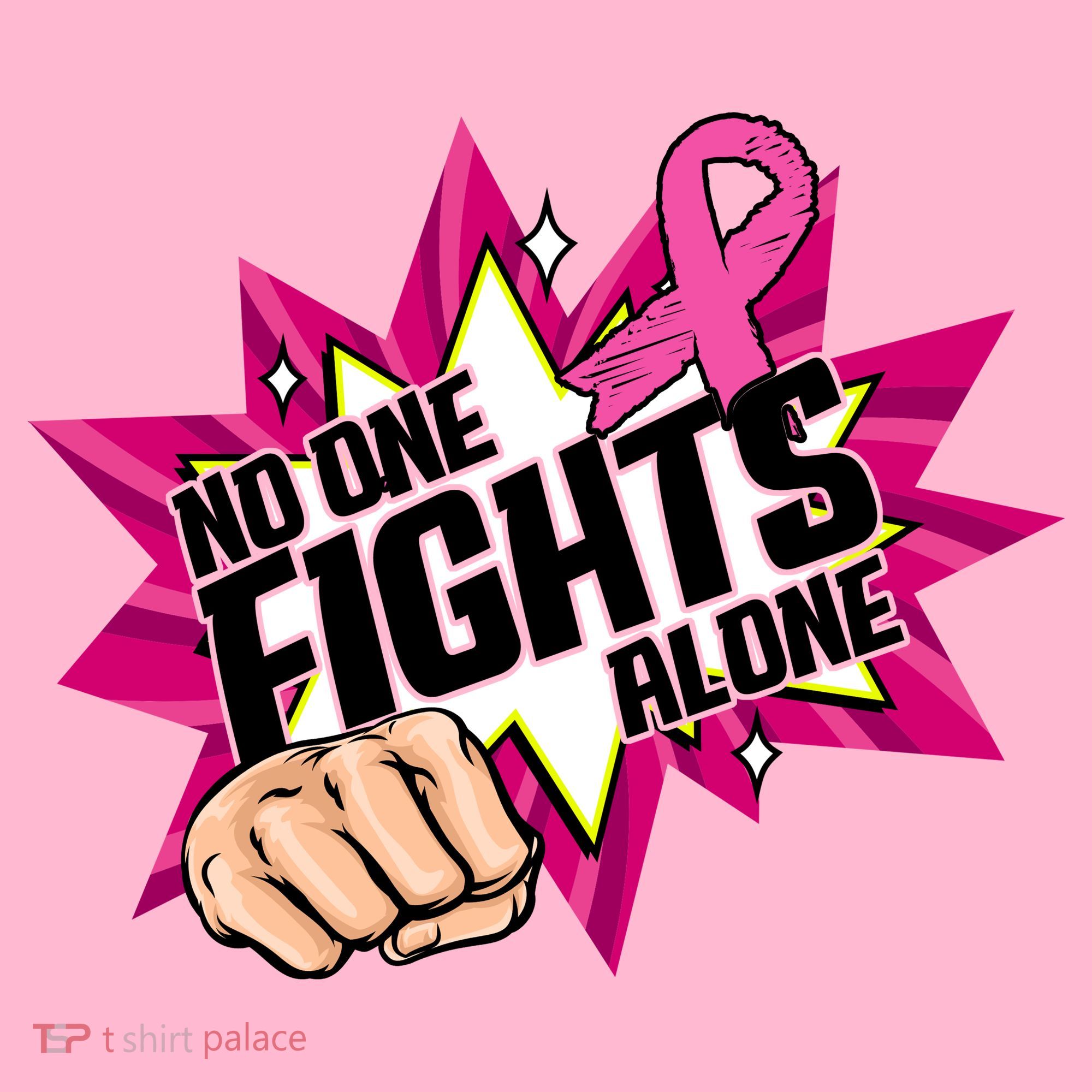 No One Fights Alone Breast Cancer Awareness Baby Bodysuit