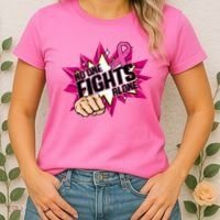 No One Fights Alone Breast Cancer Awareness Women's T-Shirt thumb 2