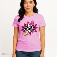 No One Fights Alone Breast Cancer Awareness Women's T-Shirt thumb 4