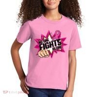 No One Fights Alone Breast Cancer Awareness Kids T-Shirt thumb 2