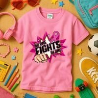 No One Fights Alone Breast Cancer Awareness Kids T-Shirt thumb 3