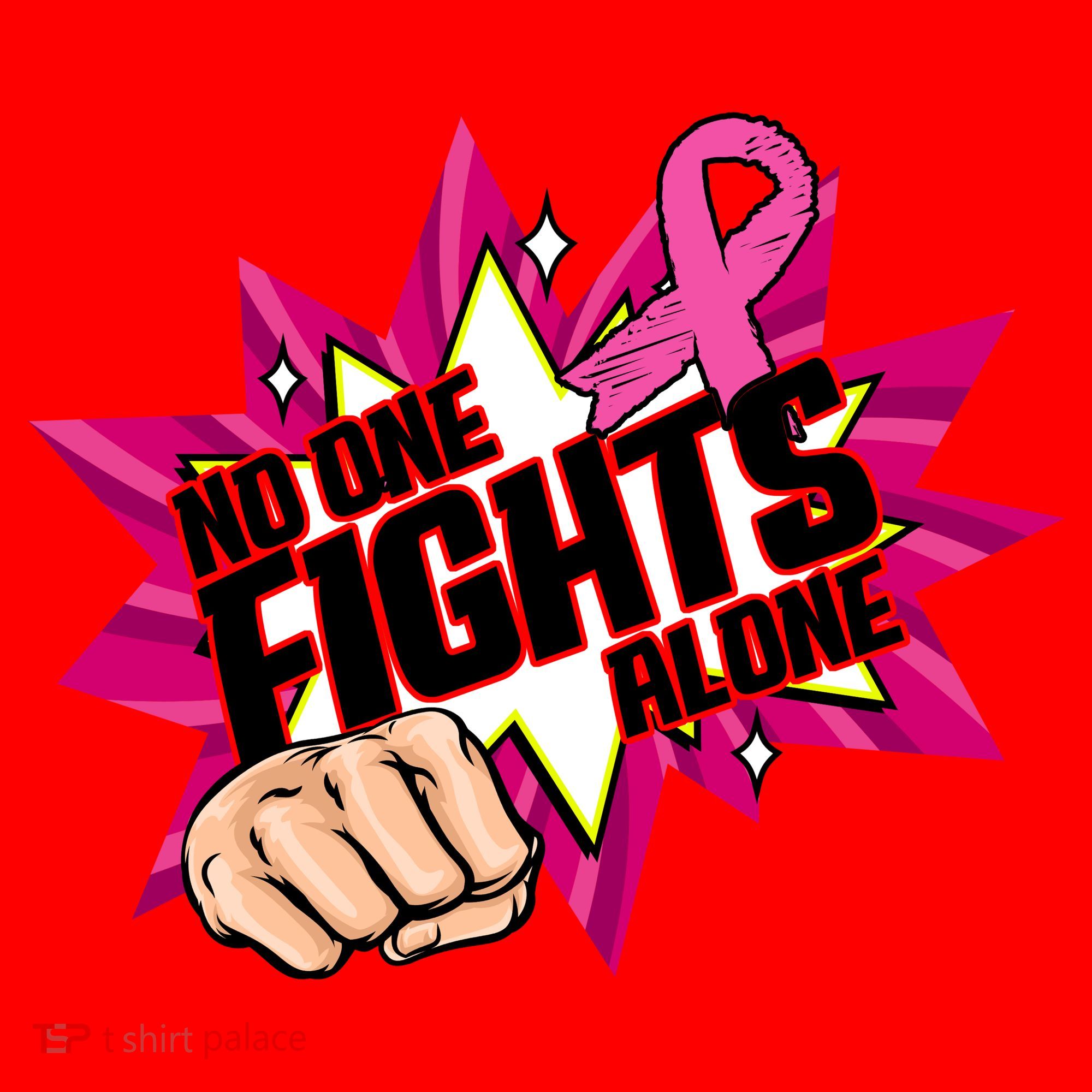 No One Fights Alone Breast Cancer Awareness Santa Hat