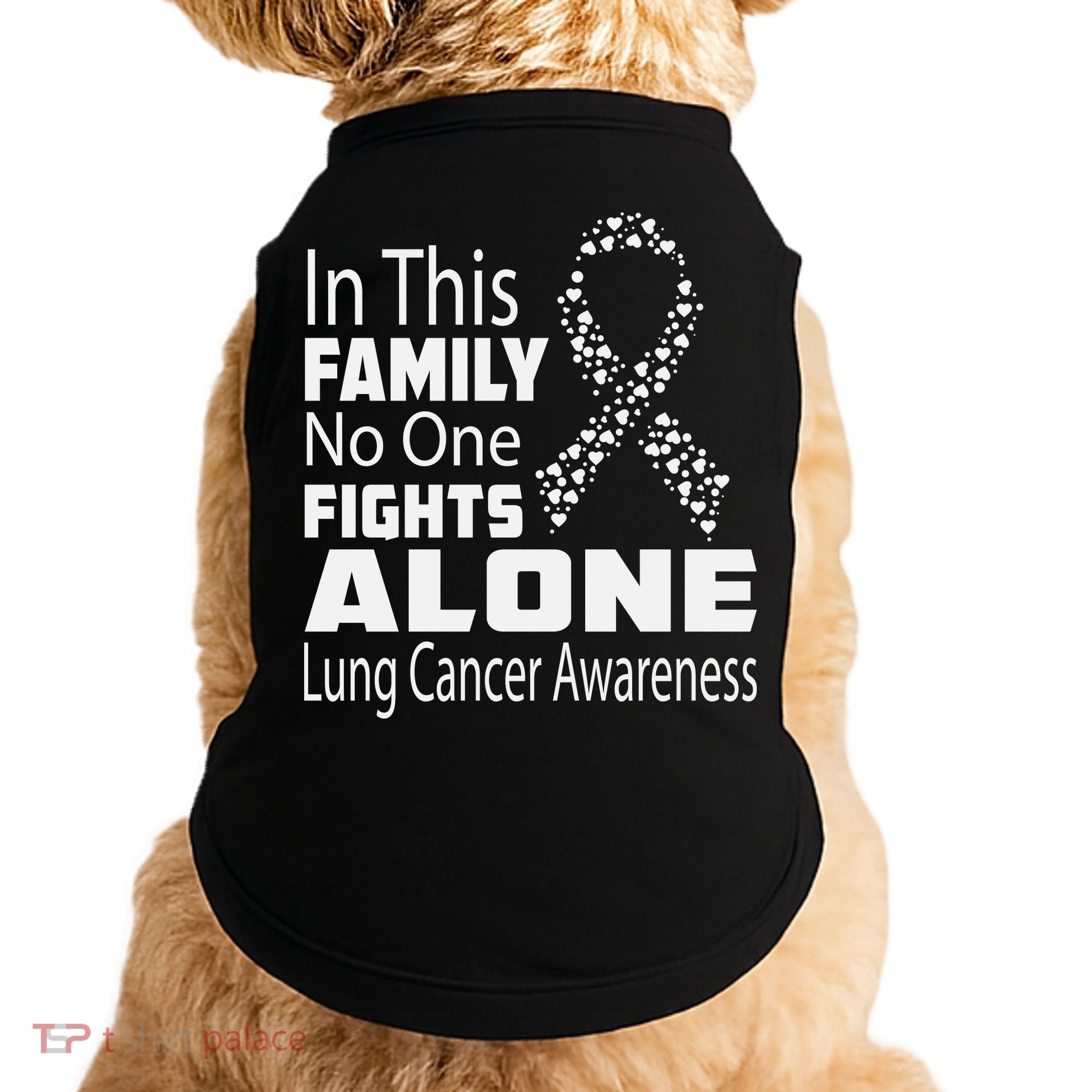 No One Fights Alone Lung Cancer Awareness Doggie Tank