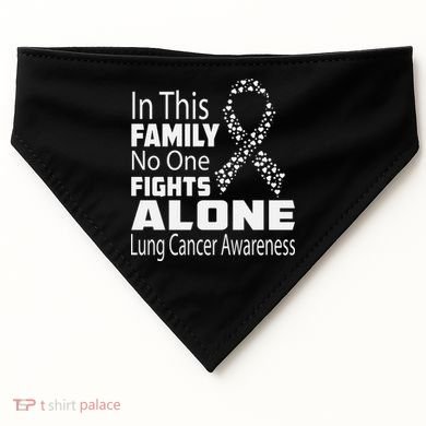 No One Fights Alone Lung Cancer Awareness USA-Made Doggie Bandana