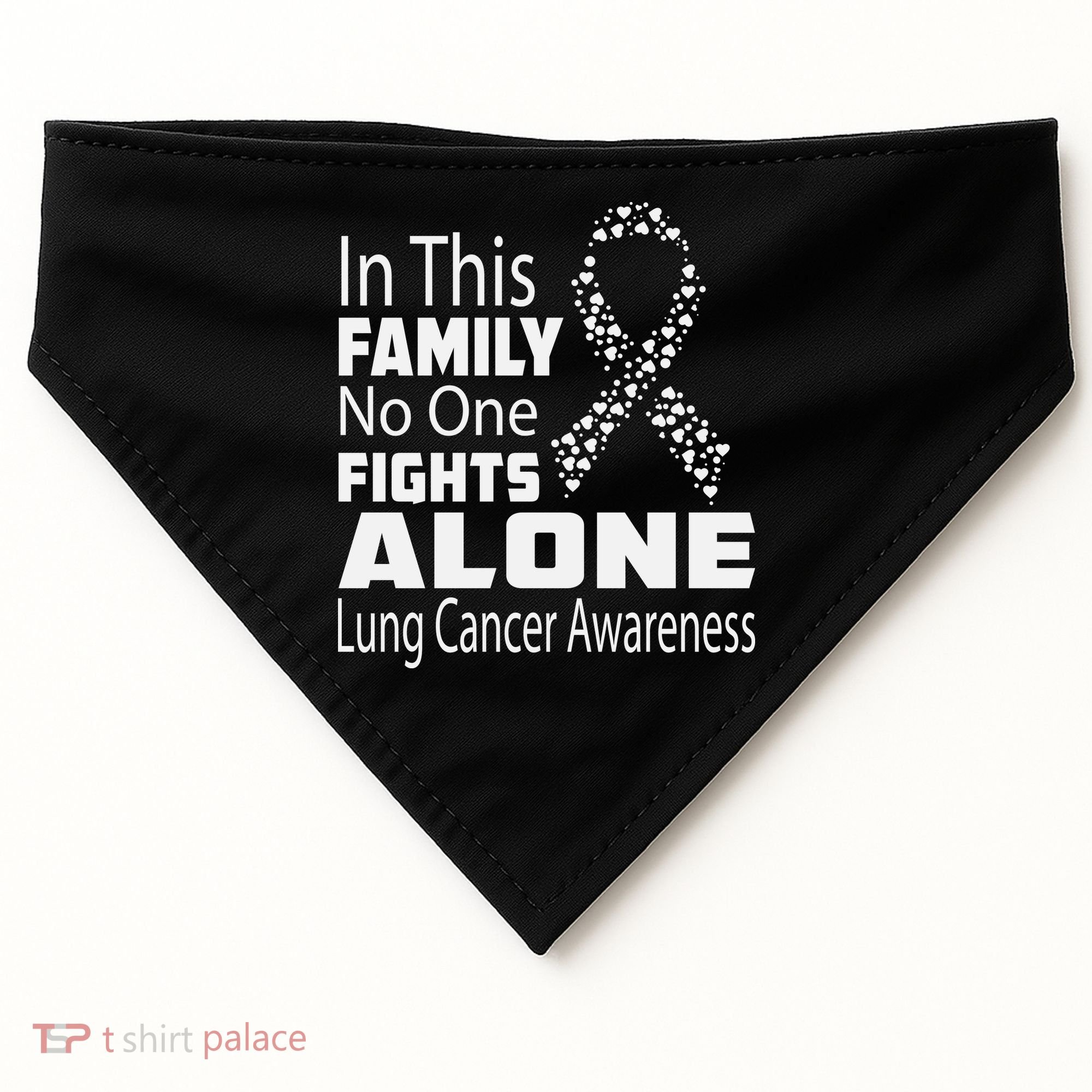 No One Fights Alone Lung Cancer Awareness USA-Made Doggie Bandana