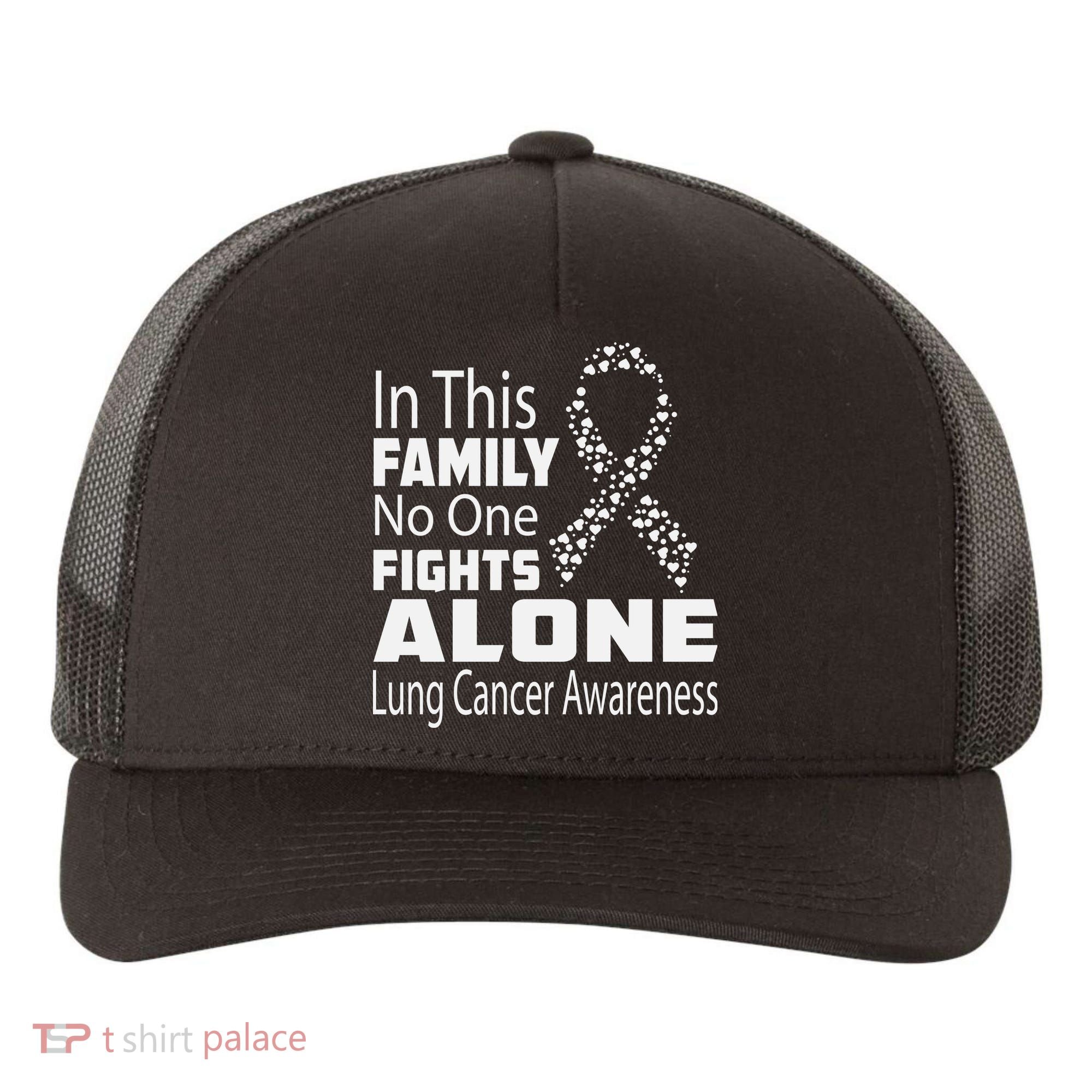 No One Fights Alone Lung Cancer Awareness Yupoong Adult 5-Panel Trucker Hat