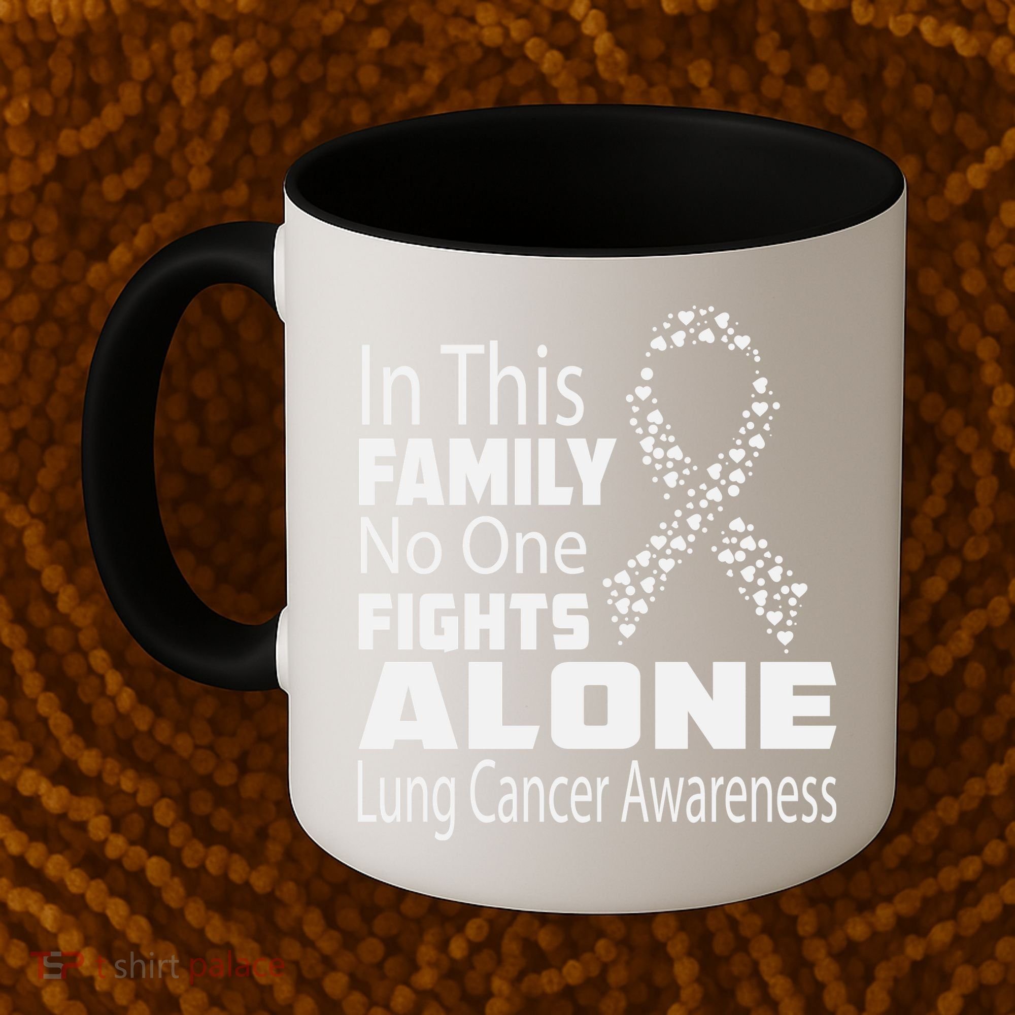 No One Fights Alone Lung Cancer Awareness Coffee Mug