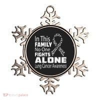No One Fights Alone Lung Cancer Awareness Ornament thumb 0