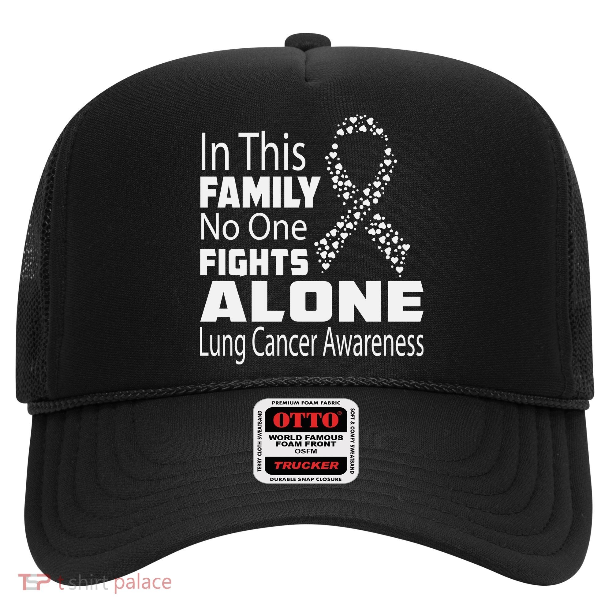 No One Fights Alone Lung Cancer Awareness Hat
