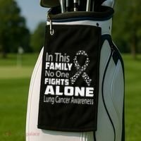 No One Fights Alone Lung Cancer Awareness Golf Towel thumb 2