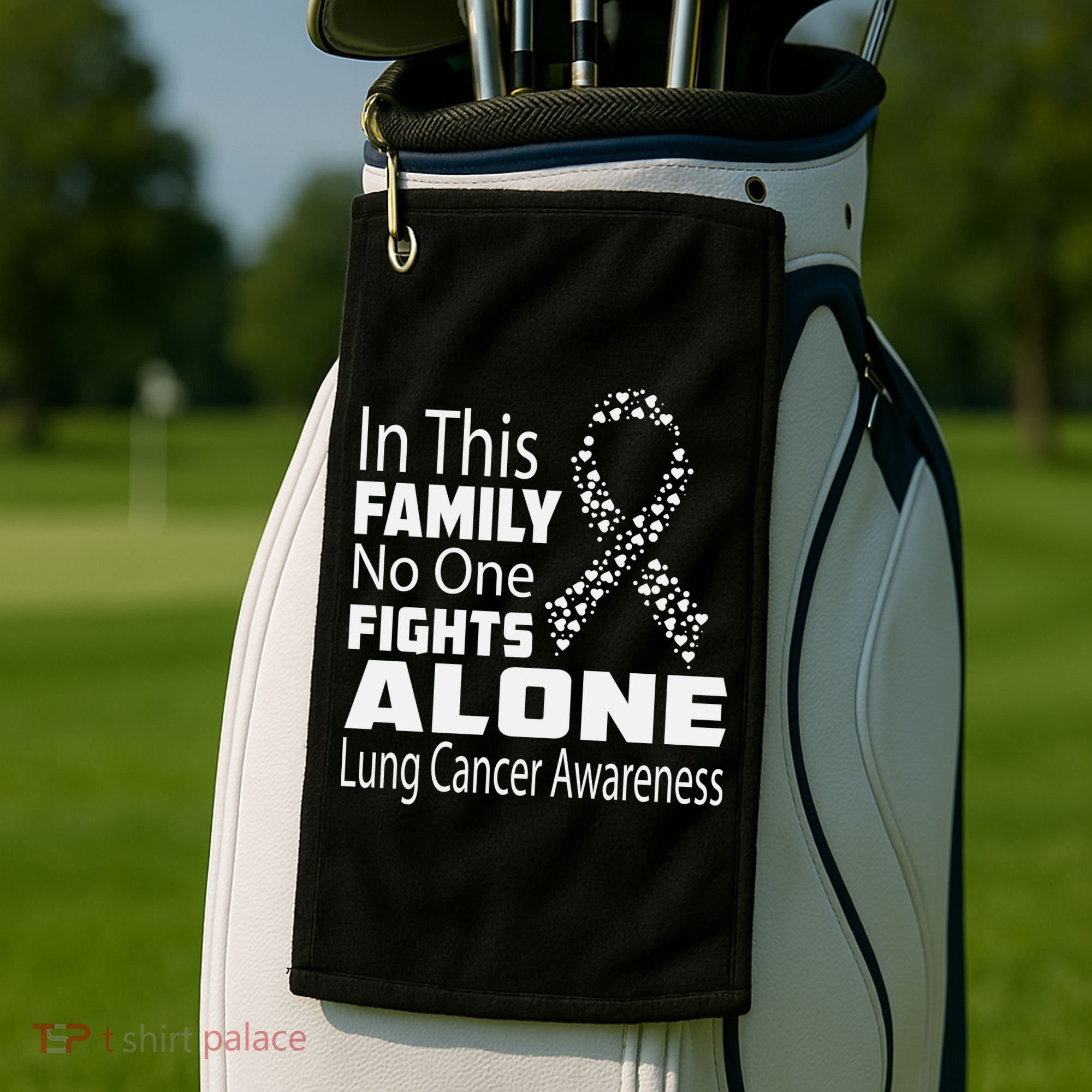 No One Fights Alone Lung Cancer Awareness Golf Towel