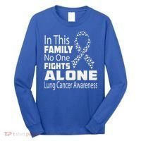 No One Fights Alone Lung Cancer Awareness Long Sleeve Shirt thumb 0