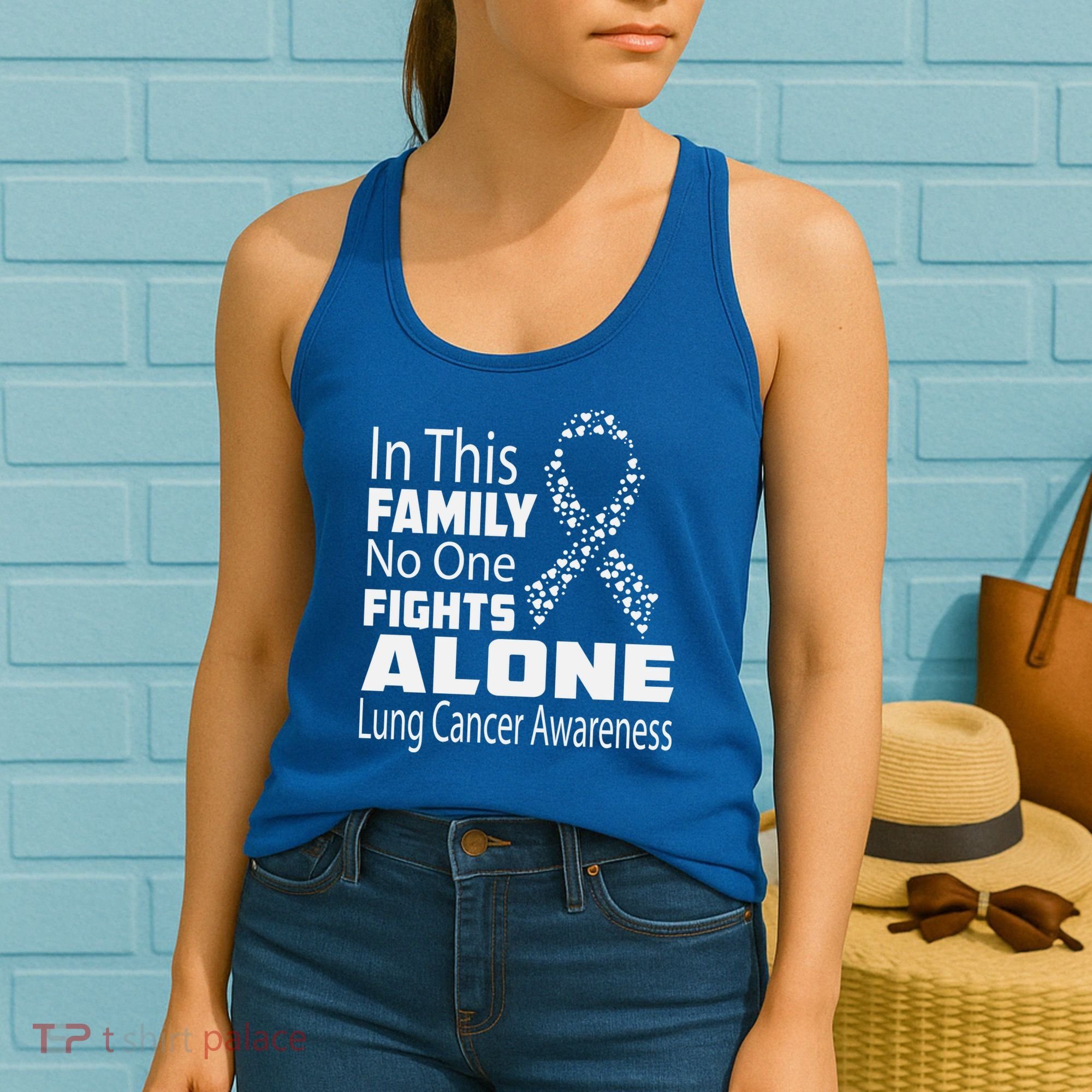 No One Fights Alone Lung Cancer Awareness Women's Tank Top