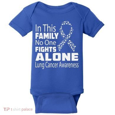 No One Fights Alone Lung Cancer Awareness Baby Bodysuit