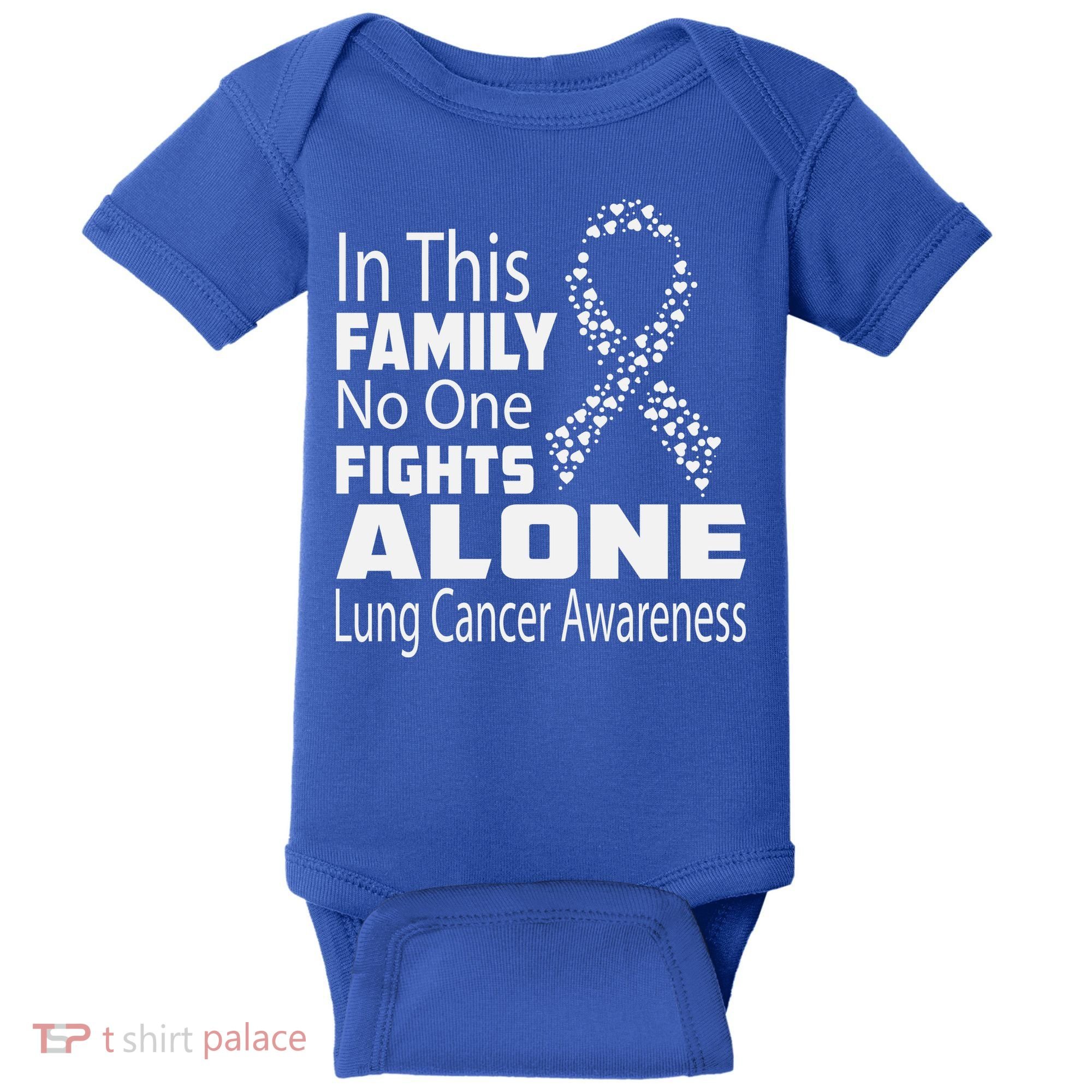 No One Fights Alone Lung Cancer Awareness Baby Bodysuit