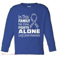 No One Fights Alone Lung Cancer Awareness Toddler Long Sleeve Shirt thumb 0
