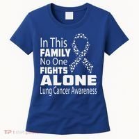 No One Fights Alone Lung Cancer Awareness Women's T-Shirt thumb 0