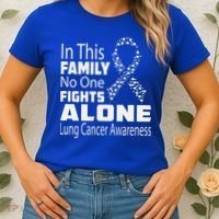 No One Fights Alone Lung Cancer Awareness Women's T-Shirt thumb 2