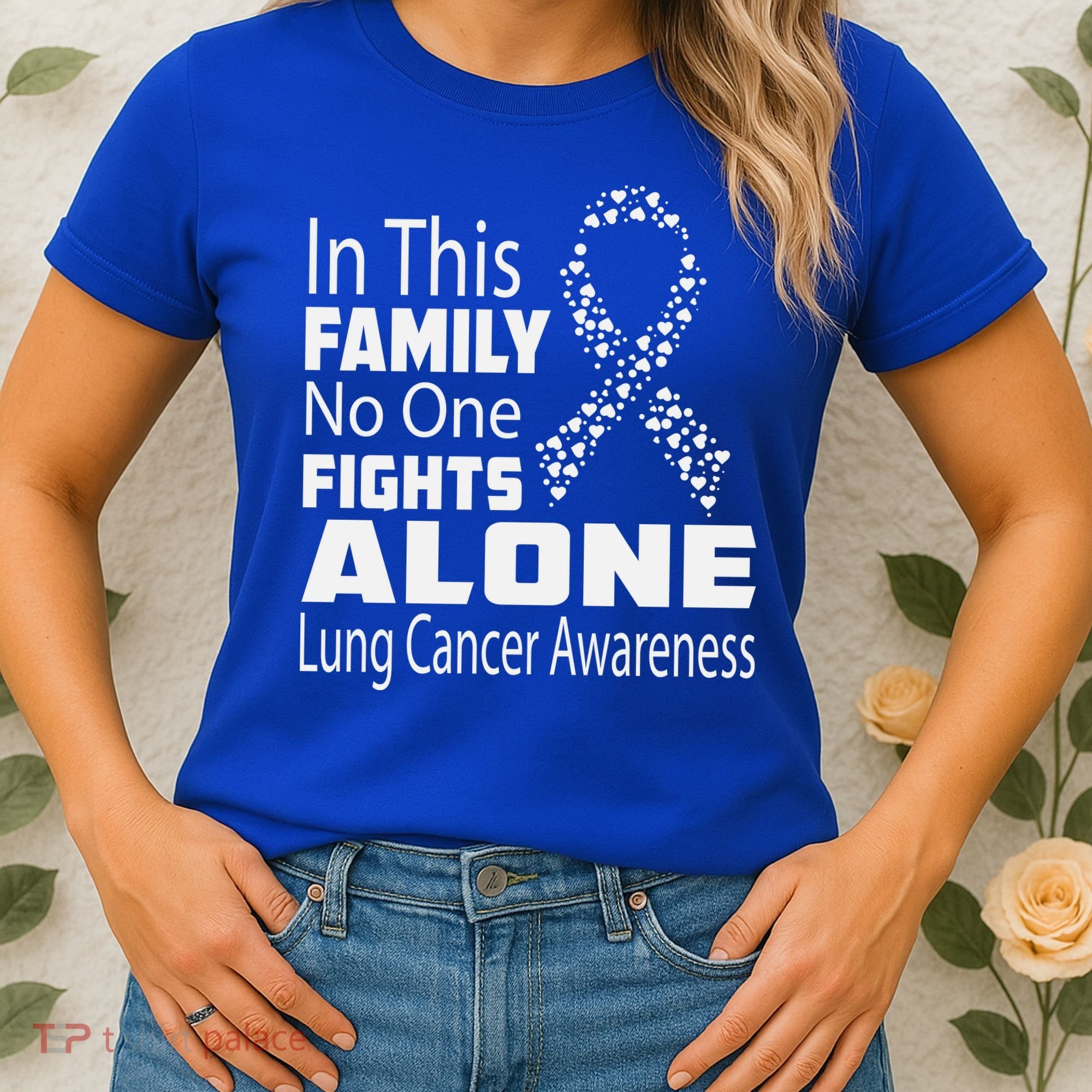 No One Fights Alone Lung Cancer Awareness Women's T-Shirt