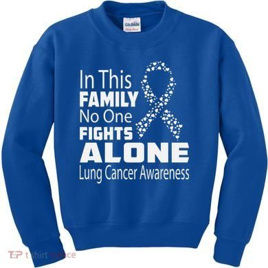 No One Fights Alone Lung Cancer Awareness Kids Sweatshirt