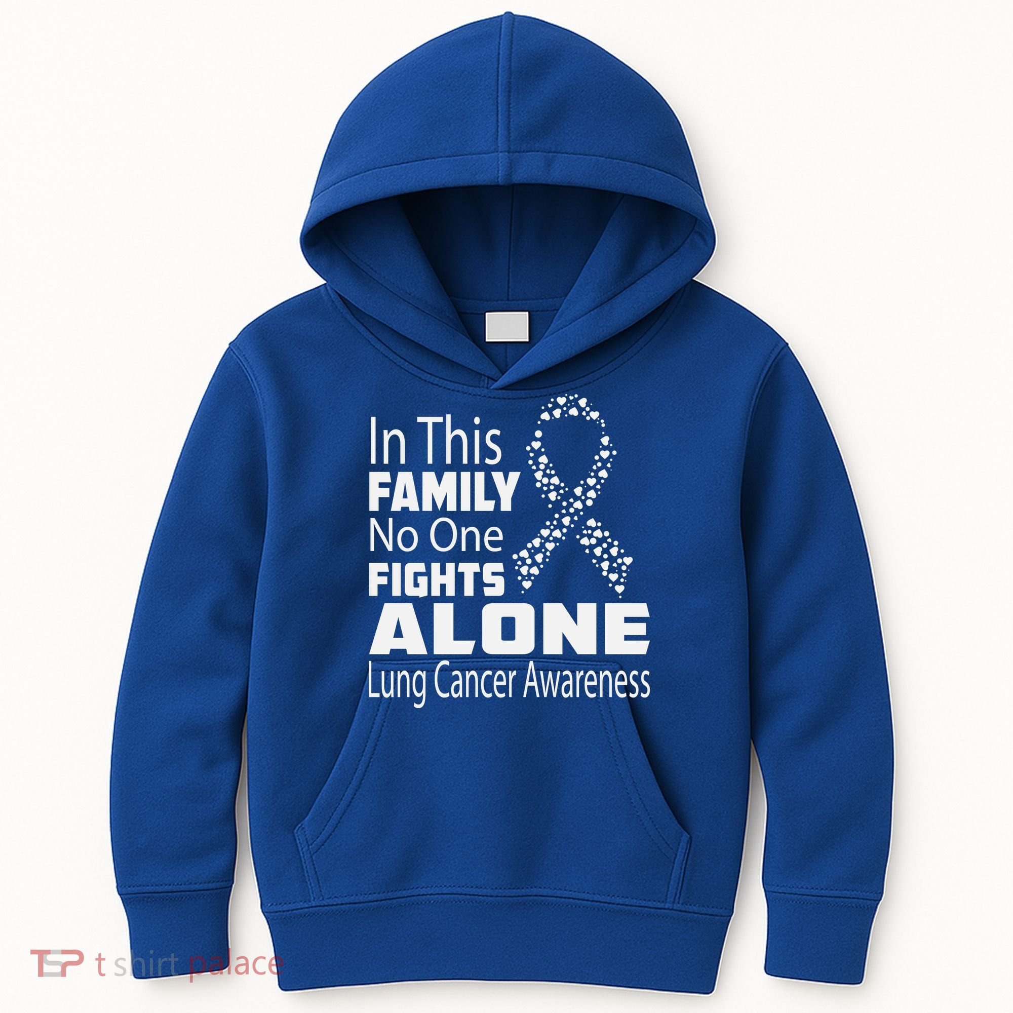 No One Fights Alone Lung Cancer Awareness Kids Hoodie