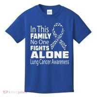 No One Fights Alone Lung Cancer Awareness Kids T-Shirt thumb 0