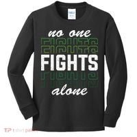 No One Fights Alone Mental Health Awareness Kids Long Sleeve Shirt thumb 0
