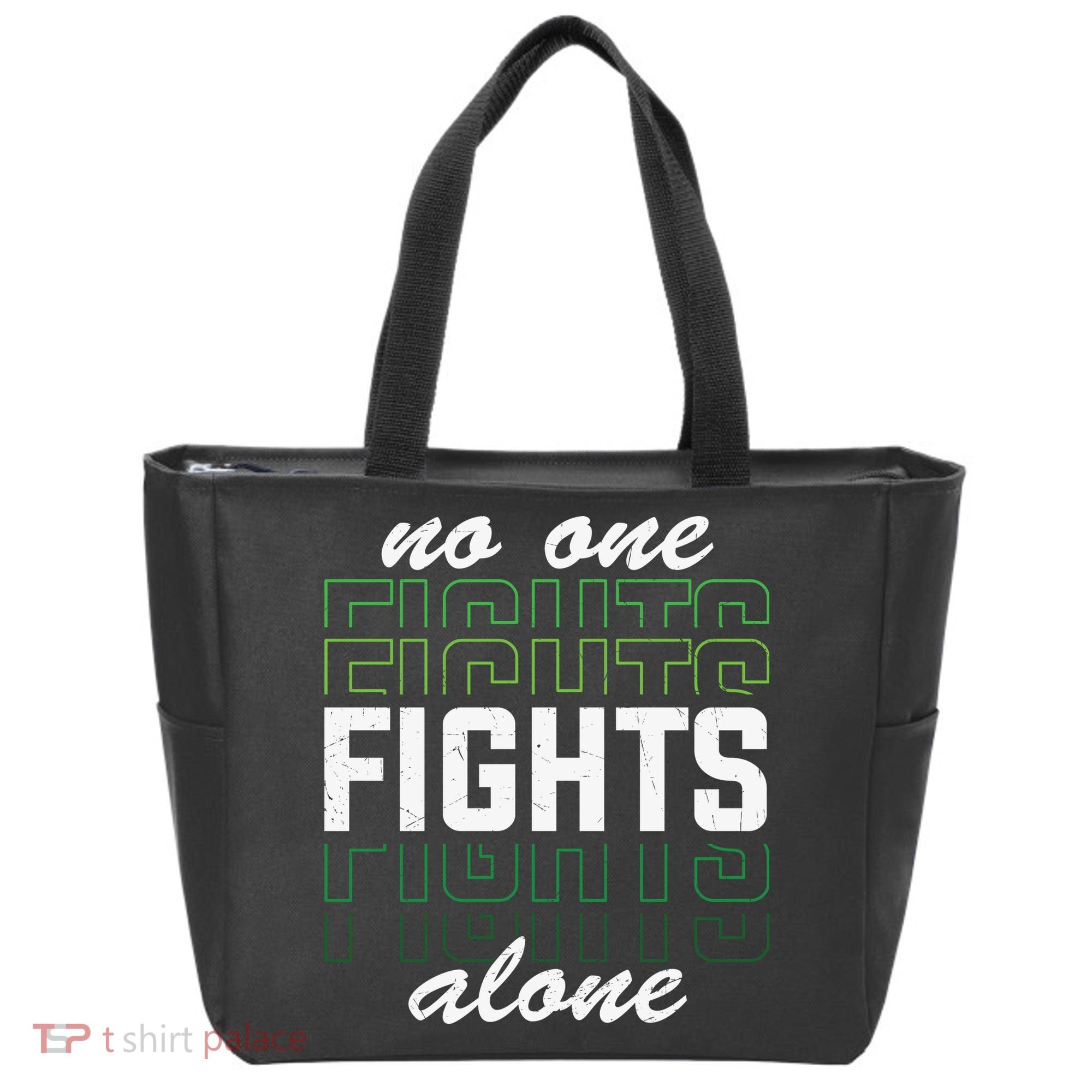 No One Fights Alone Mental Health Awareness Tote Bag