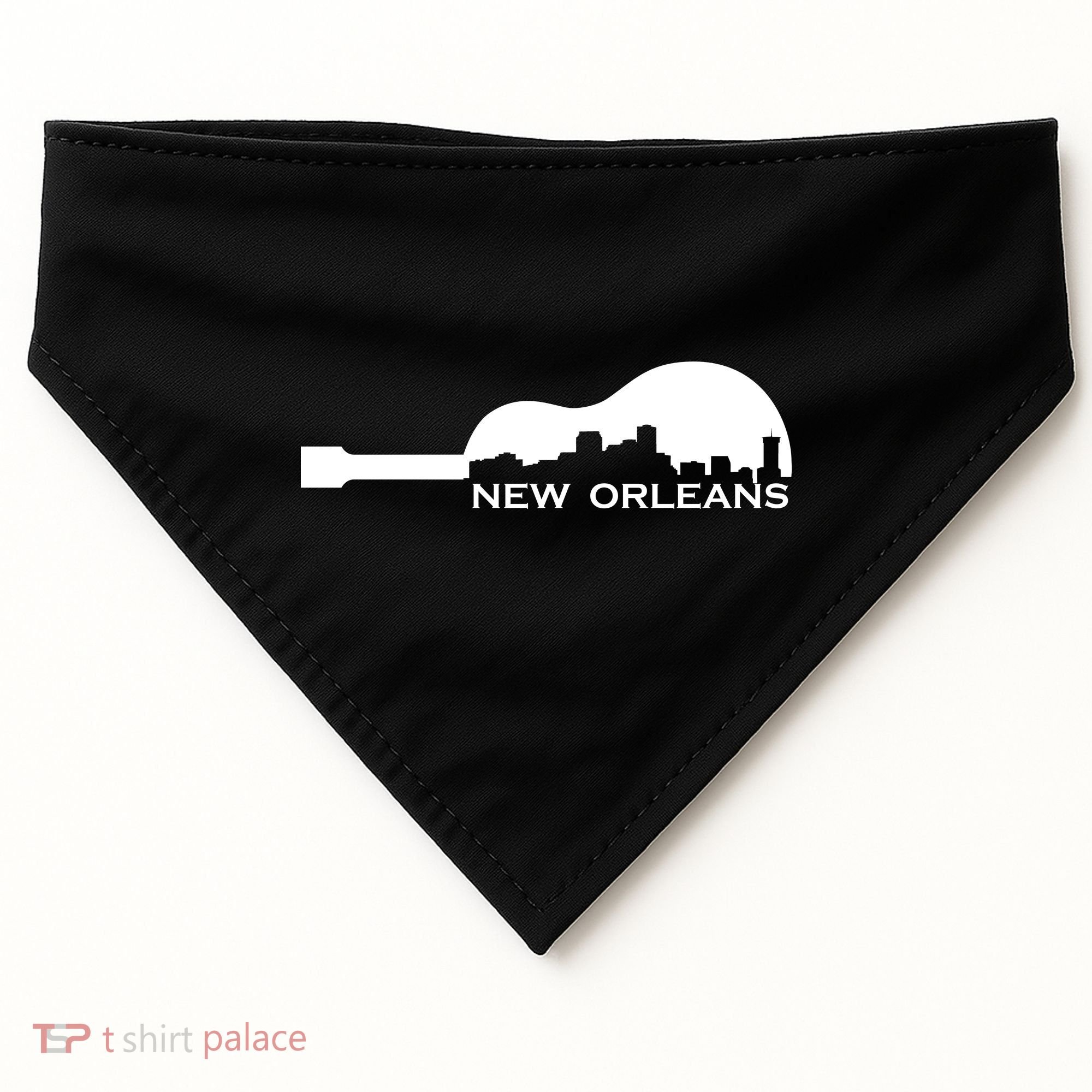 New Orleans Guitar Skyline USA-Made Doggie Bandana
