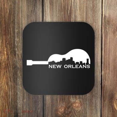 New Orleans Guitar Skyline Coaster