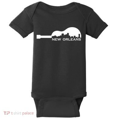 New Orleans Guitar Skyline Baby Bodysuit