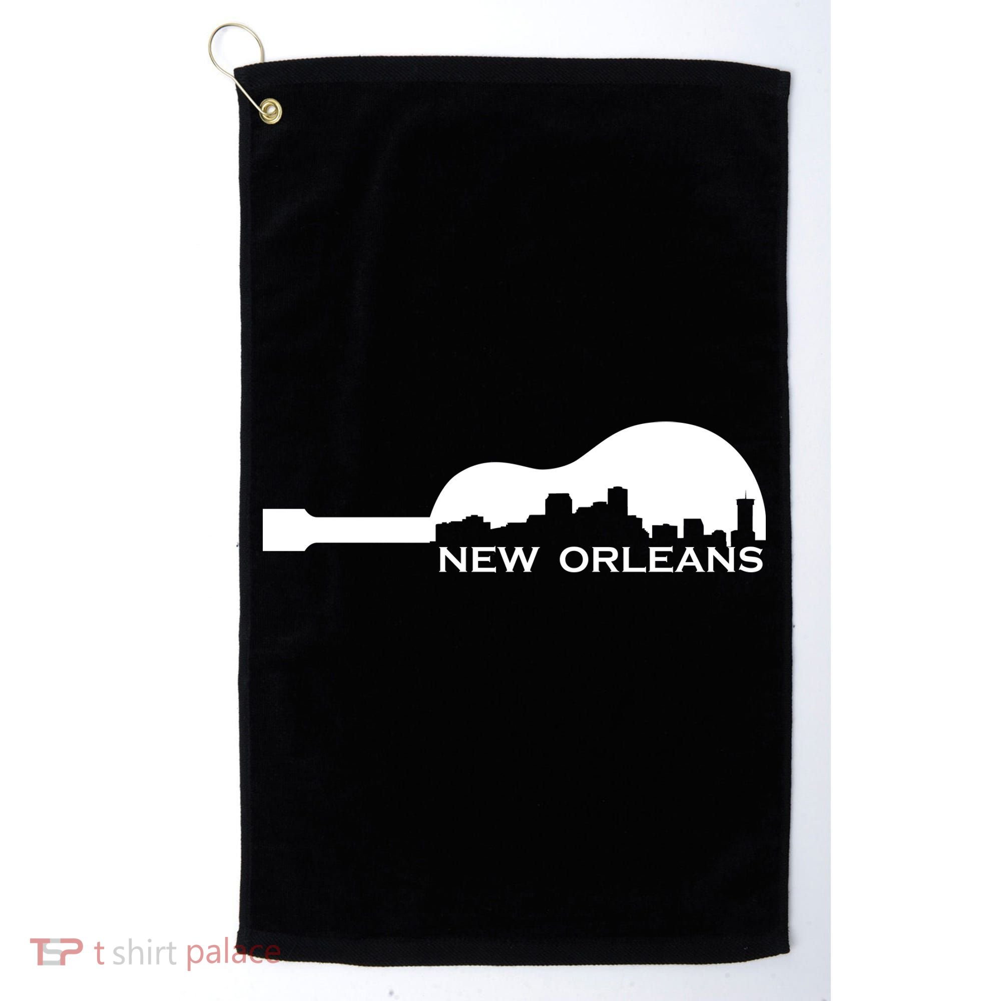 New Orleans Guitar Skyline Golf Towel