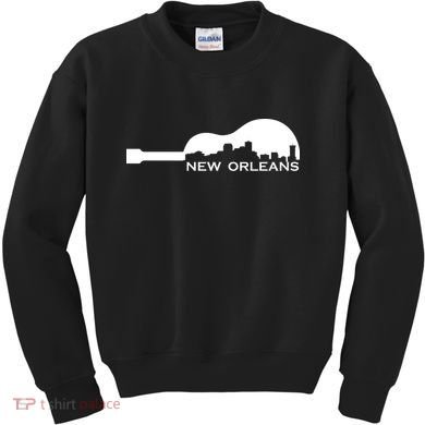 New Orleans Guitar Skyline Kids Sweatshirt