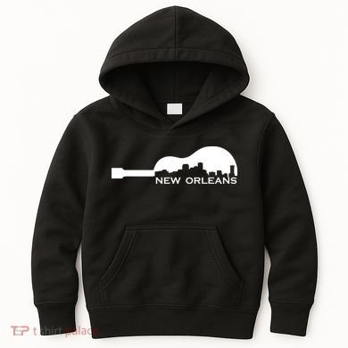 New Orleans Guitar Skyline Kids Hoodie