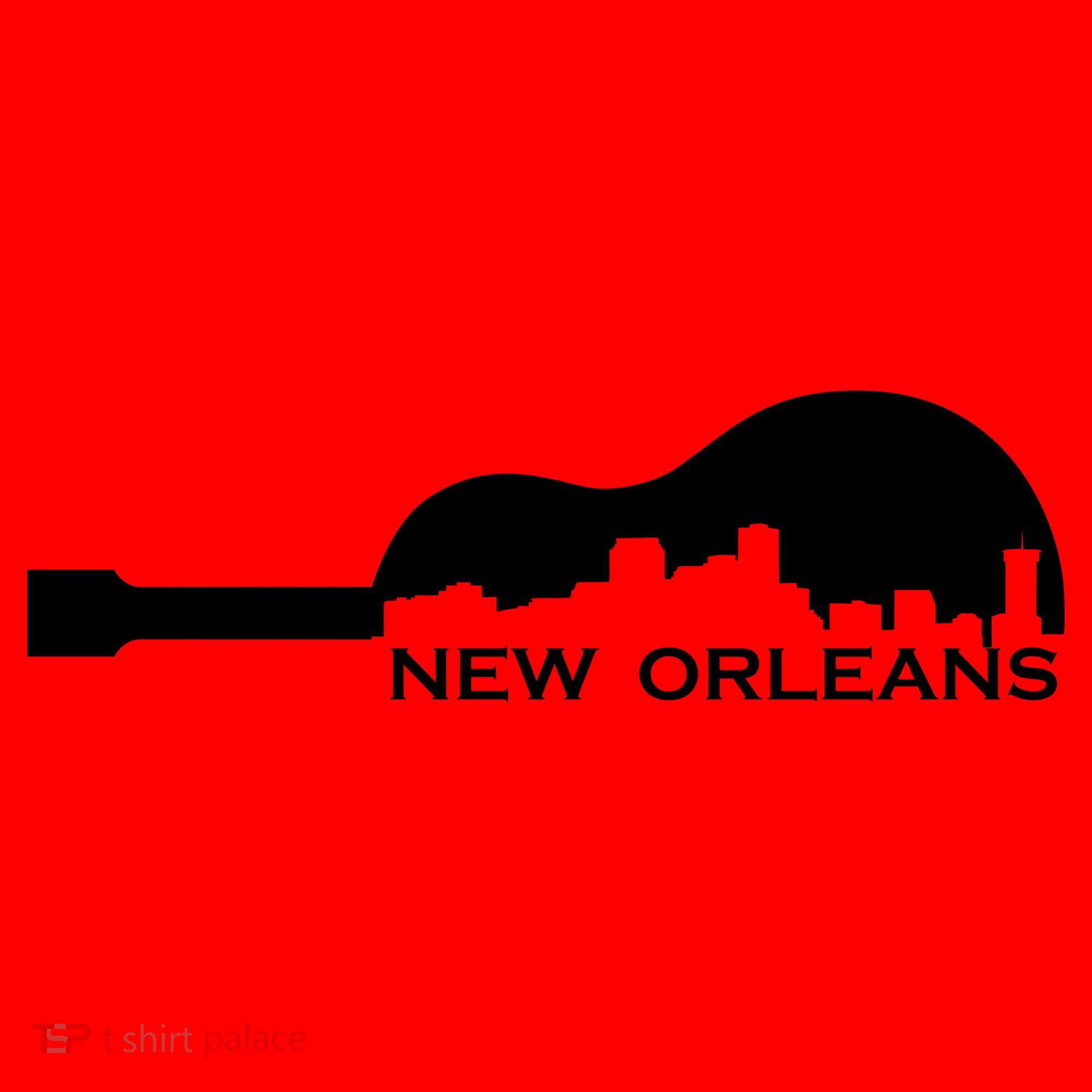 New Orleans Guitar Skyline Santa Hat