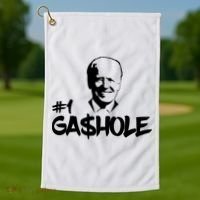 Number One Gashole Funny Joe Biden Golf Towel thumb 1