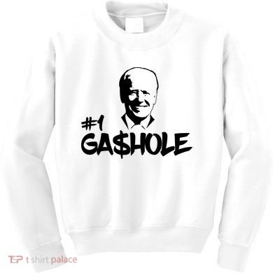 Number One Gashole Funny Joe Biden Kids Sweatshirt