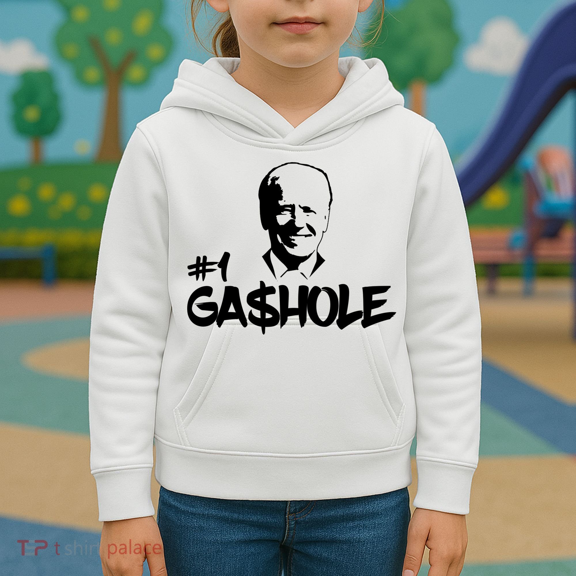 Number One Gashole Funny Joe Biden Kids Hoodie