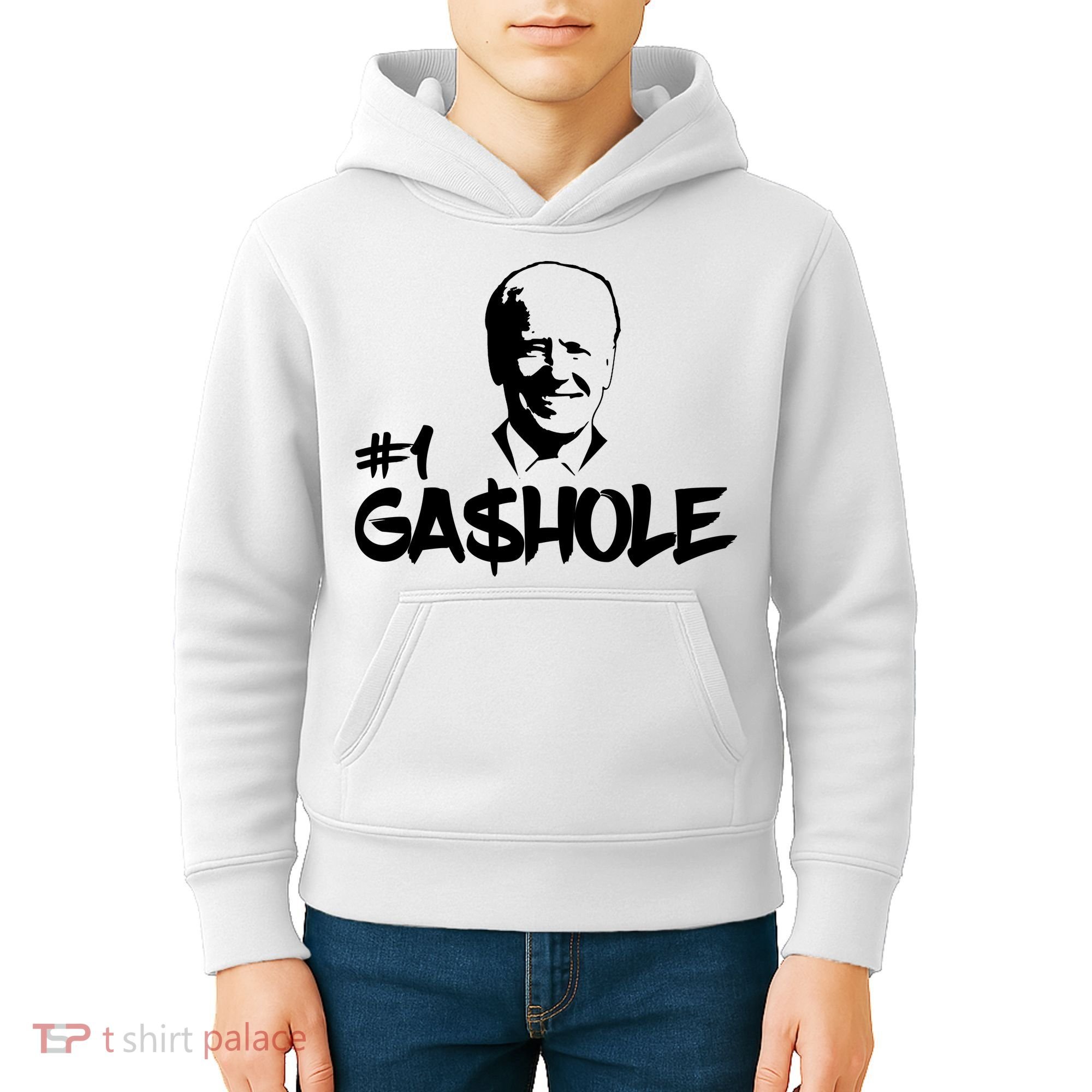 Number One Gashole Funny Joe Biden Kids Hoodie