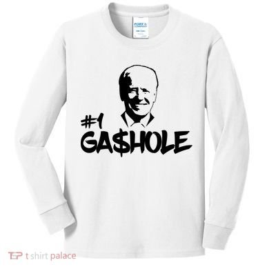 Number One Gashole Funny Joe Biden Kids Long Sleeve Shirt