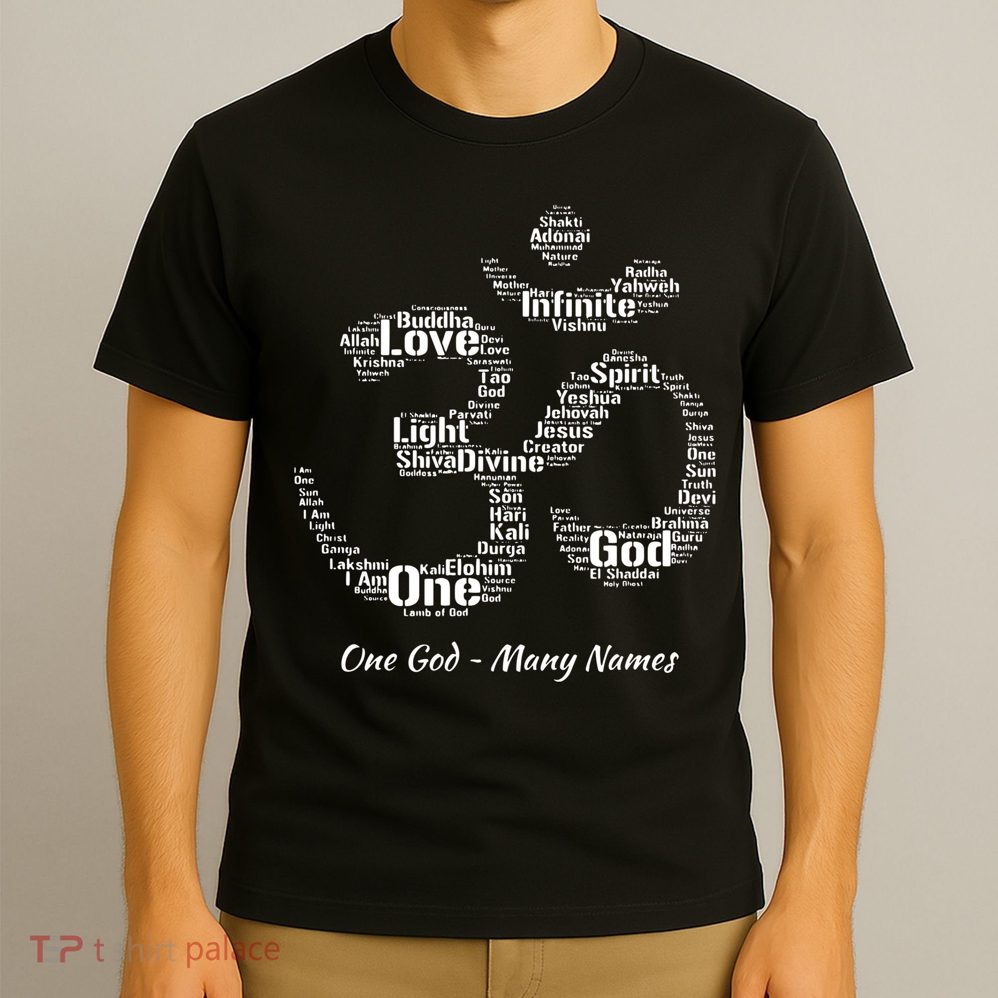 Names Of God In Om Symbol Yoga Inspired Aum T T-Shirt
