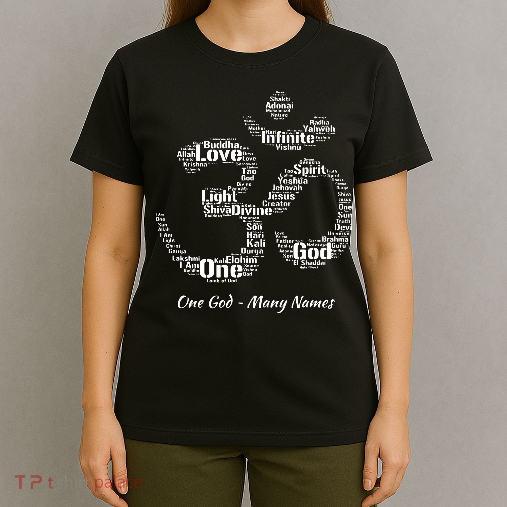 Names Of God In Om Symbol Yoga Inspired Aum T T-Shirt
