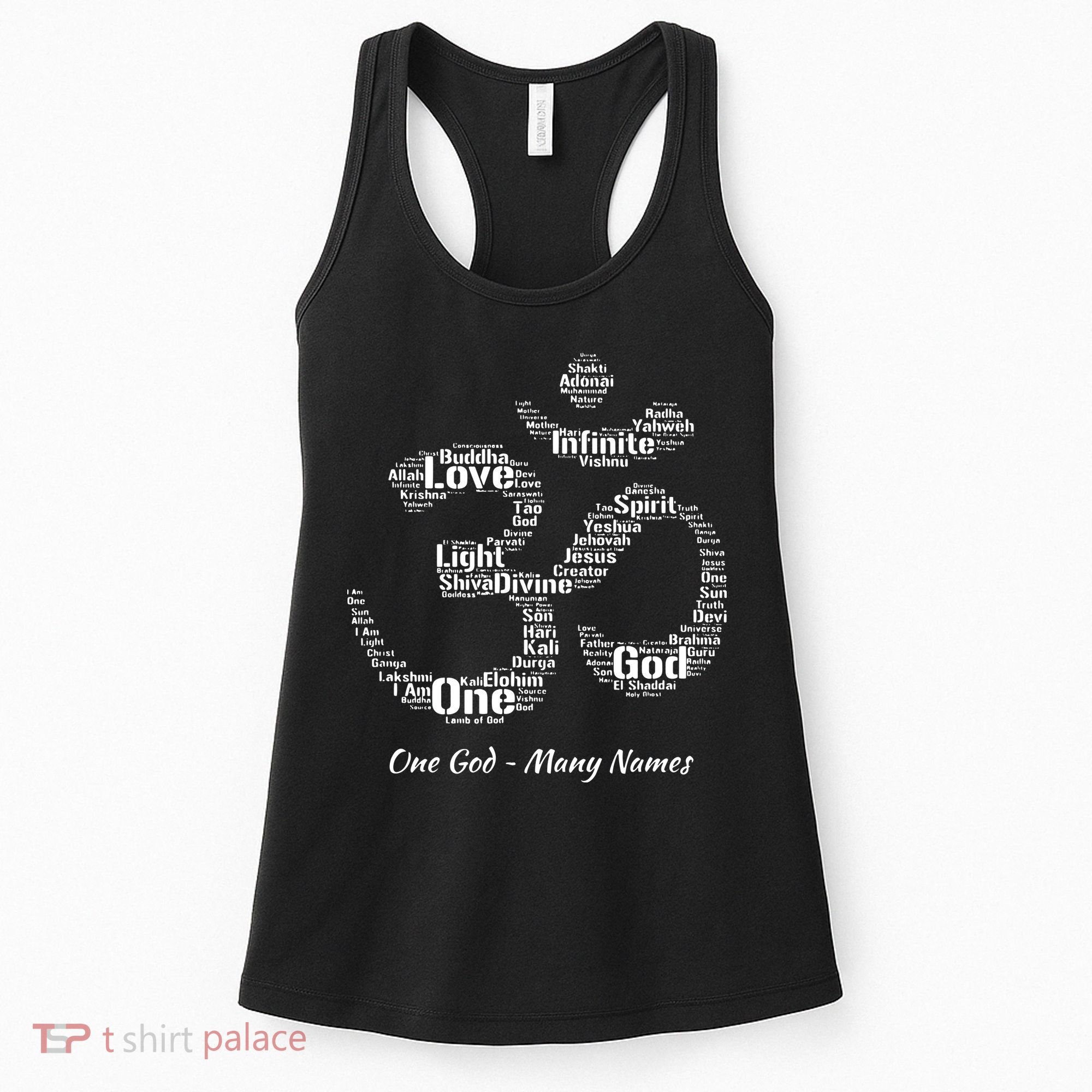 Names Of God In Om Symbol Yoga Inspired Aum T Women's Tank Top