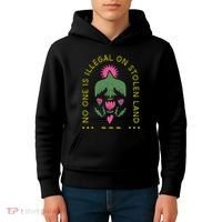No One Is Illegal On Stolen Land Kids Hoodie thumb 4