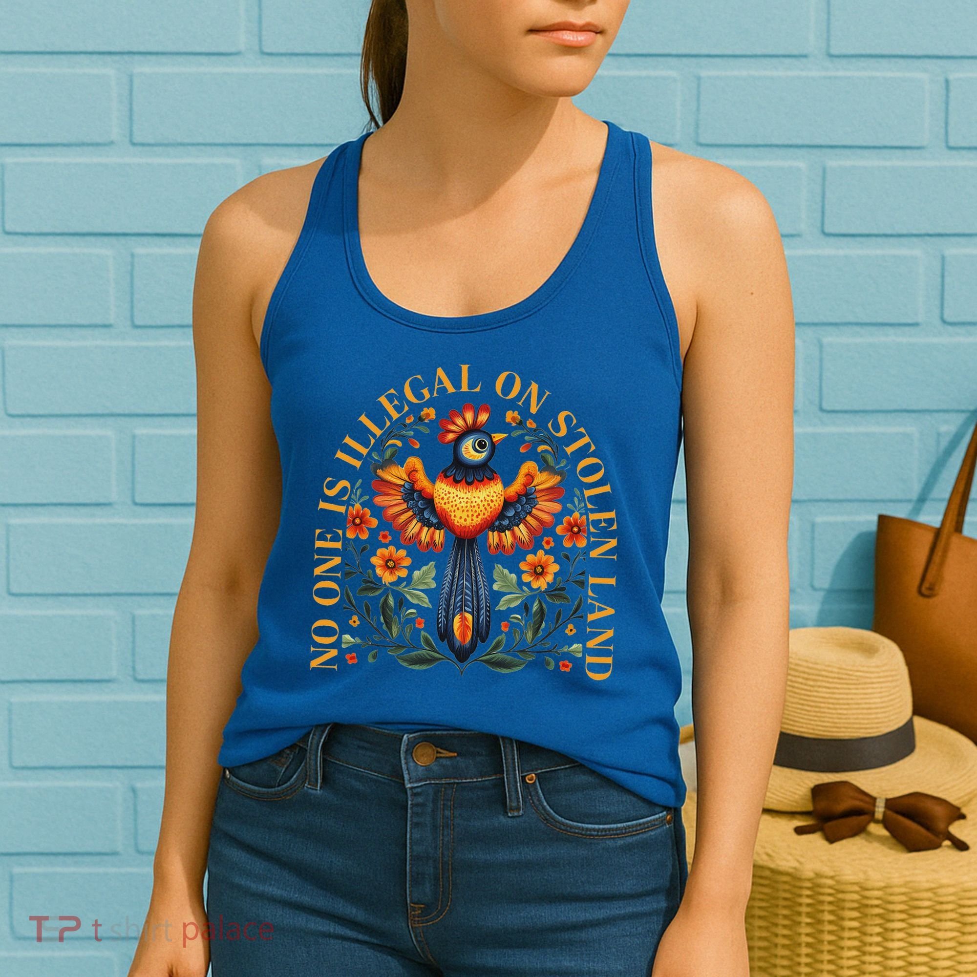 No One Is Illegal On Stolen Land Native Americans Women's Tank Top