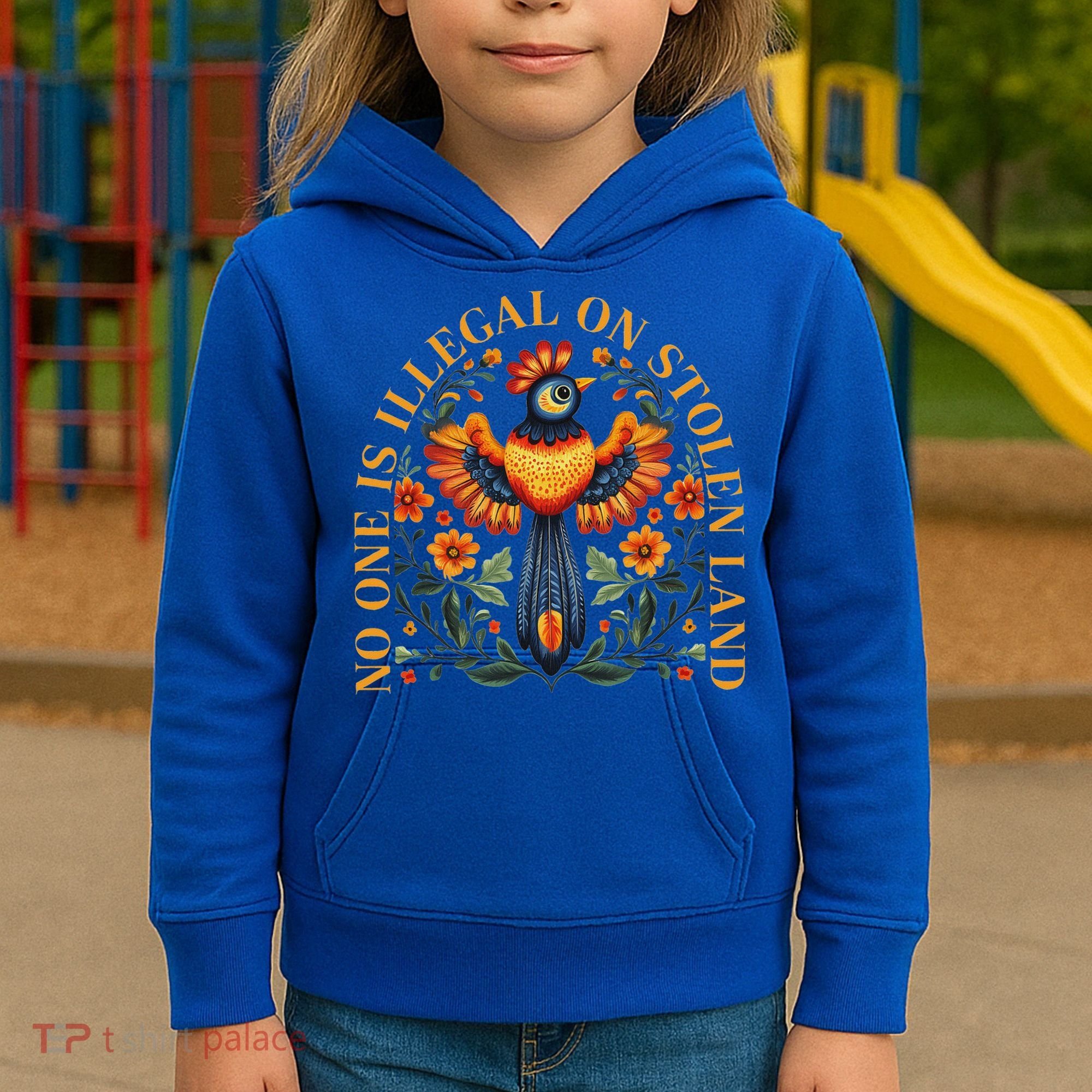 No One Is Illegal On Stolen Land Native Americans Kids Hoodie