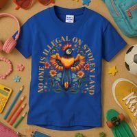No One Is Illegal On Stolen Land Native Americans Kids T-Shirt thumb 3