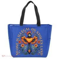 No One Is Illegal On Stolen Land Native Americans Tote Bag thumb 0