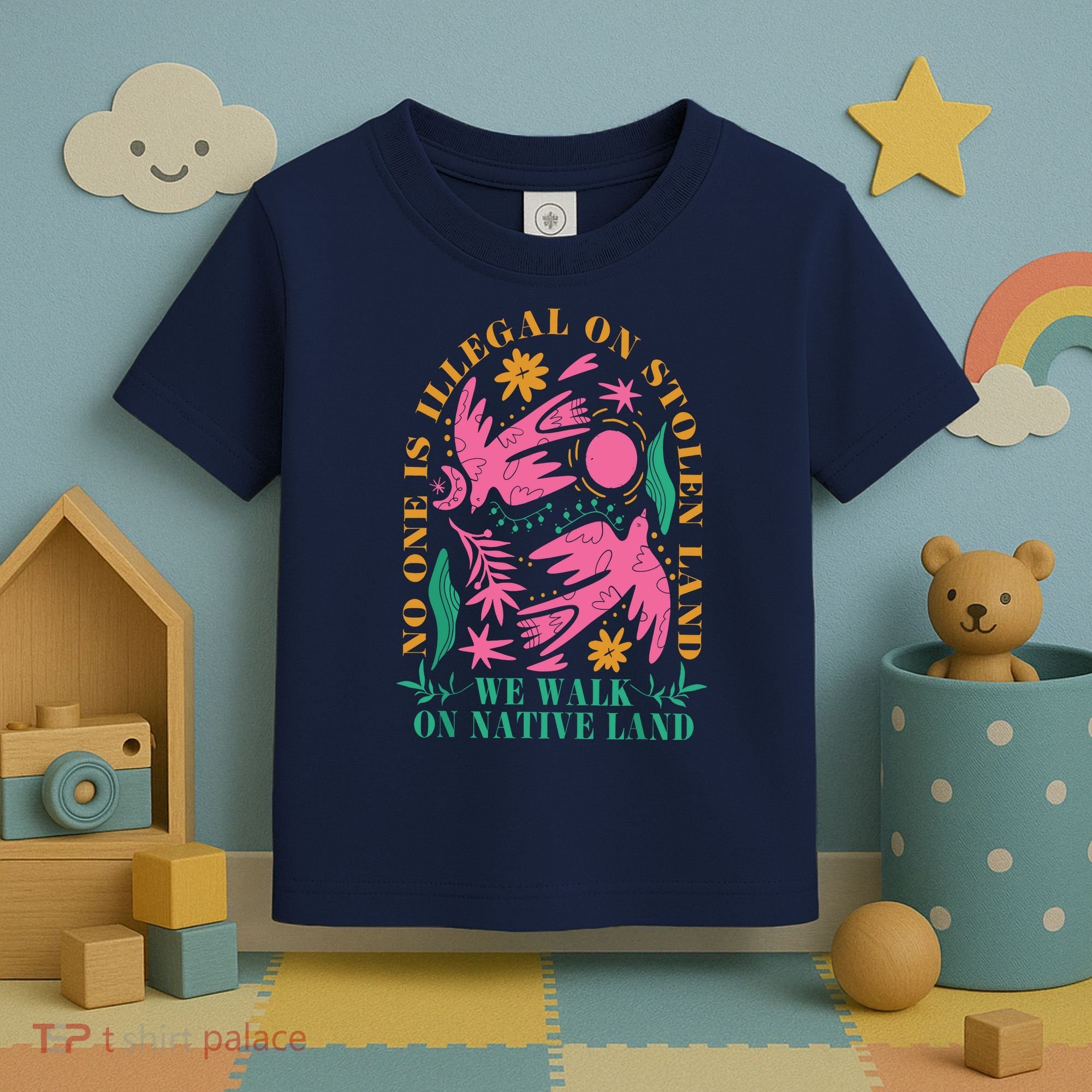 No One Is Illegal On Stolen Land We Walk On Native Land Toddler T-Shirt
