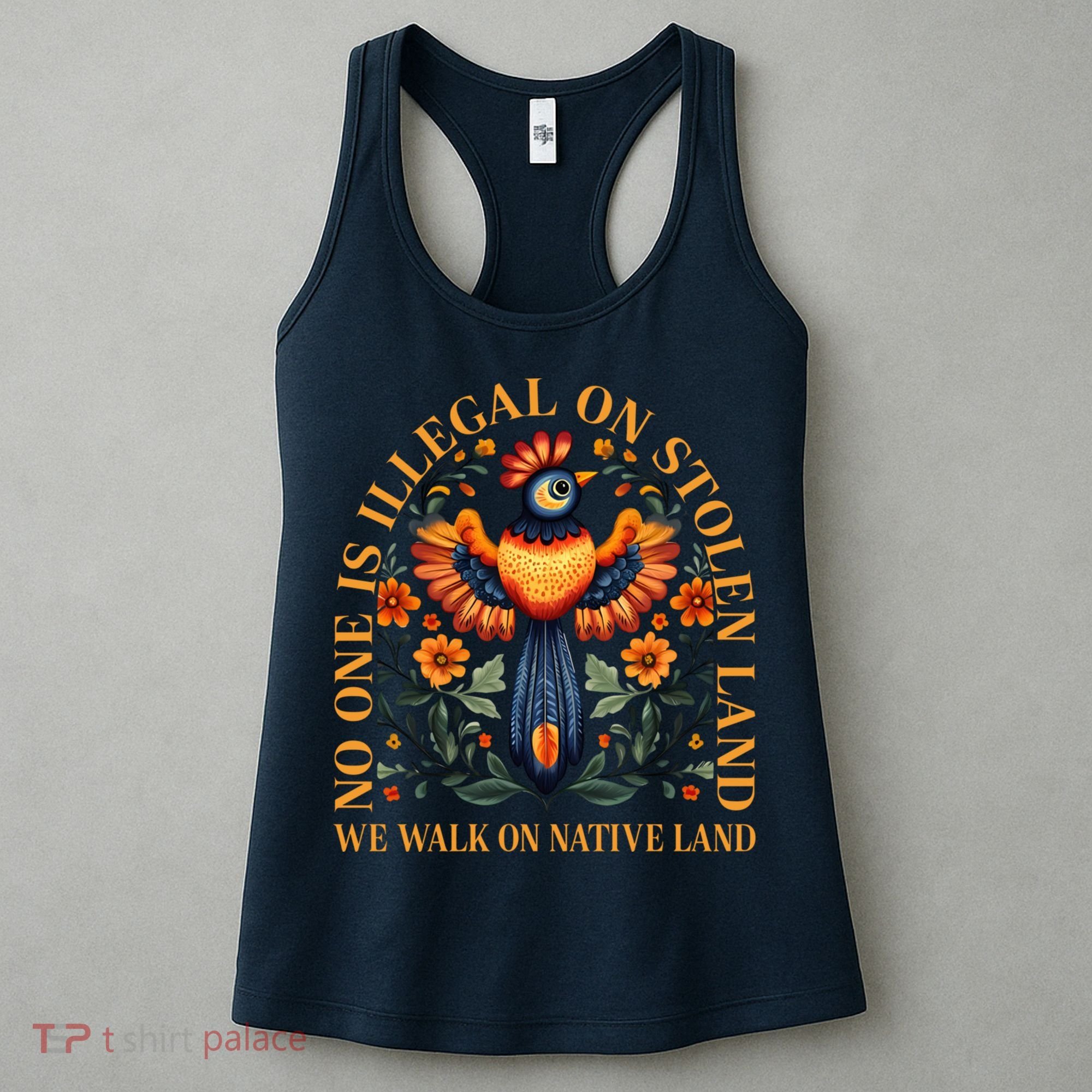 No One is Illegal on Stolen Land We Walk On Native Land Women's Tank Top